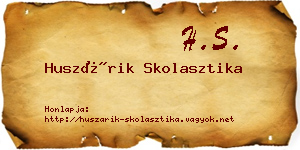 Huszárik Skolasztika névjegykártya